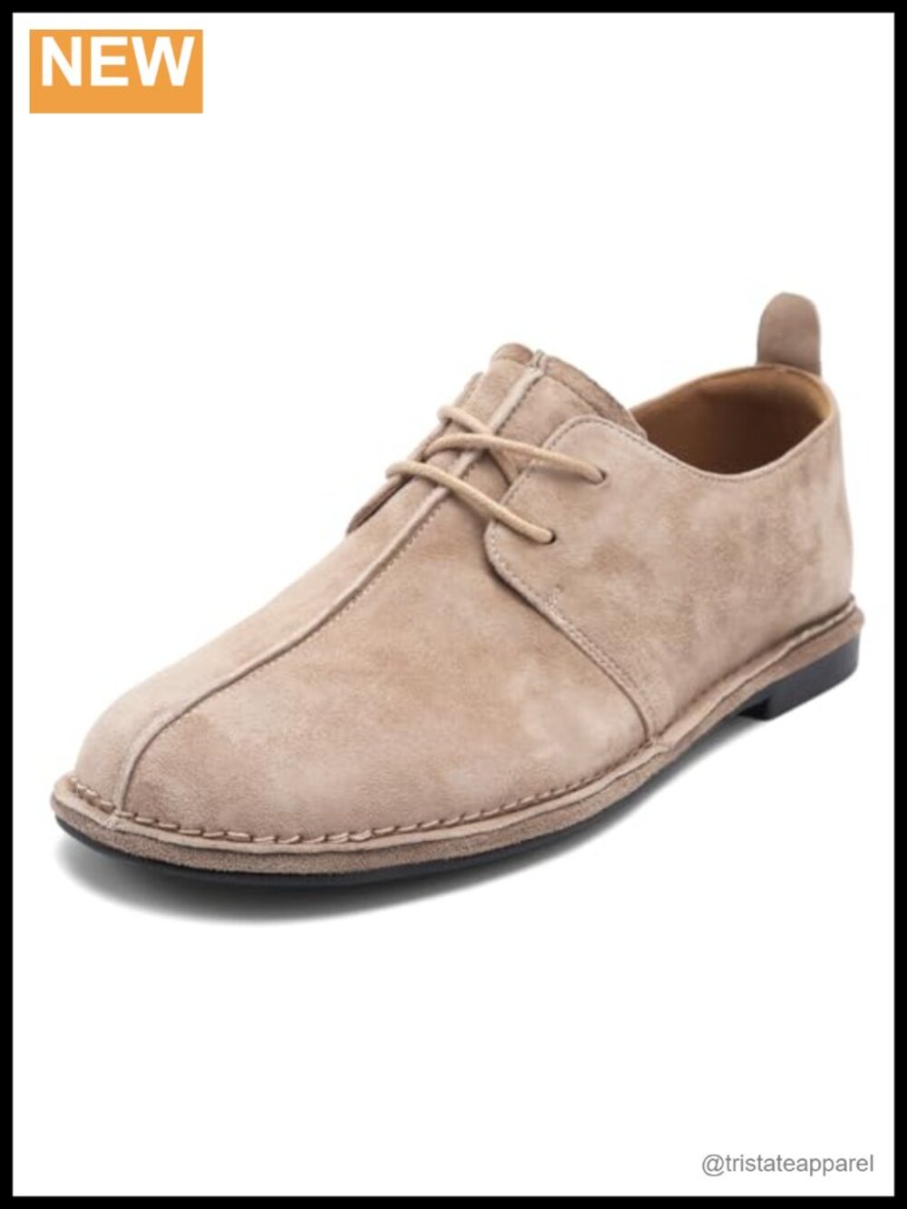 Suede Oxford Flats Lace-Up Round Toe Arch Support Walking Shoes
